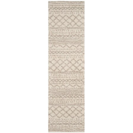 Safavieh 2 ft. 3 in. x 6 ft. Arizona Shag Power Loomed Runner Area Rug; Ivory & Beige ASG741A-26